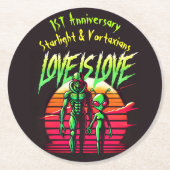 エイリアンラバーズ白熱［赤熱］光を放つアンダーサンセット ラウンドペーパーコースター (正面)