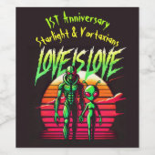 エイリアンラバーズ白熱［赤熱］光を放つアンダーサンセット ワインラベル (シングルラベル)