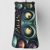 エイリアンラブスカルおもしろいグッドムードハッピーラッキー ゴルフヘッドカバー (回転90)