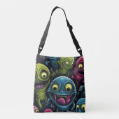 エイリアンラブスカルおもしろいグッドムードラッキー クロスボディバッグ (裏面)