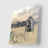 エイリアンランダー スクエア壁時計 (傾斜)