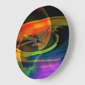 エイリアンランドスケープレインボー抽象芸術 ラージ壁時計 (傾斜)