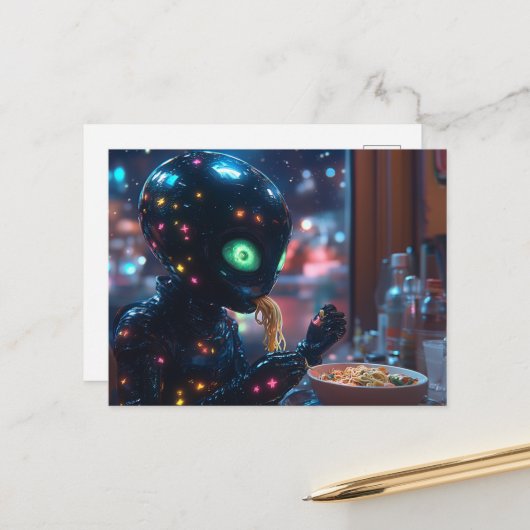 エイリアンロボ食べット麺 ポストカード (正面/裏面インサイチュ)