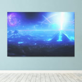 エイリアン世界 |未来のピラミッド都市 |未来的 キャンバスプリント (インサイチュ (ウッドフロア))