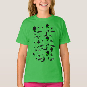 エイリアン主題パターン Tシャツ