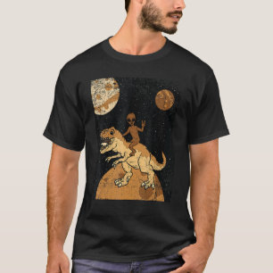 エイリアン乗馬恐竜ブラックヒストリー月おもしろいBL Tシャツ