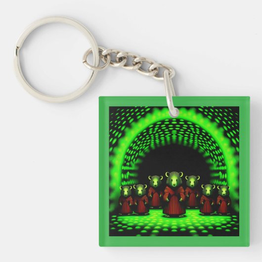 エイリアン使者の通来過ポータル キーホルダー (正面)