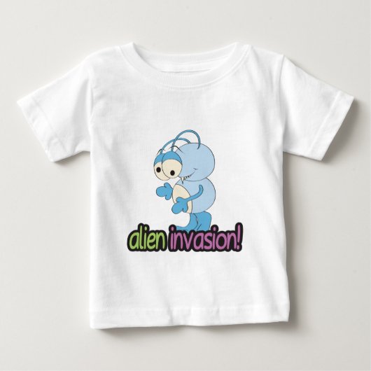 エイリアン侵入デザイン2 ベビーTシャツ (正面)