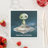 エイリアン侵入宇宙誕生日 スタンダードランチョンナプキン (インサイチュ)