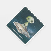 エイリアン侵入宇宙誕生日 スタンダードランチョンナプキン (角)