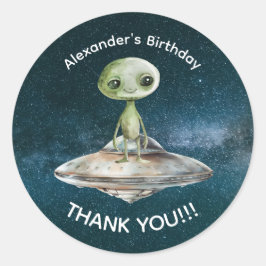 エイリアン侵入宇宙誕生日 ラウンドシール