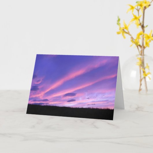 エイリアン侵入日没 カード (黄色い花)