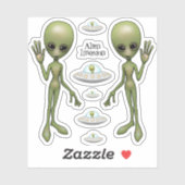 エイリアン侵入飛んでいるソーサー宇宙UFO シール (シート)