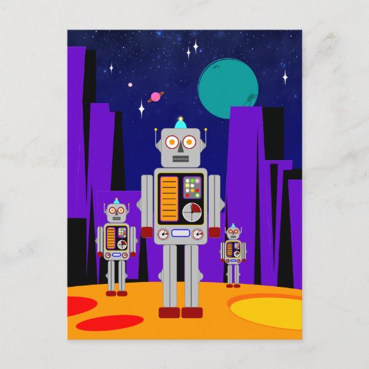 エイリアン侵入 – ロボット シーズンポストカード (正面)