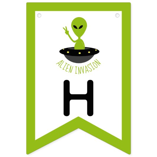 エイリアン侵入、誕生日 バンティングフラッグ (第2の旗)