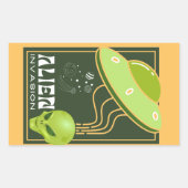 エイリアン侵入UFO宇宙銀河系 長方形シール (正面)