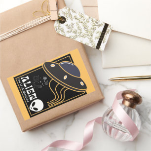 エイリアン侵入UFO宇宙銀河系 長方形シール