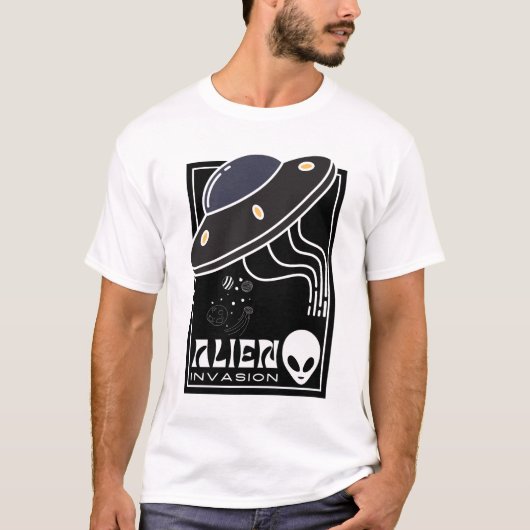 エイリアン侵入UFO宇宙銀河系 Tシャツ (正面)