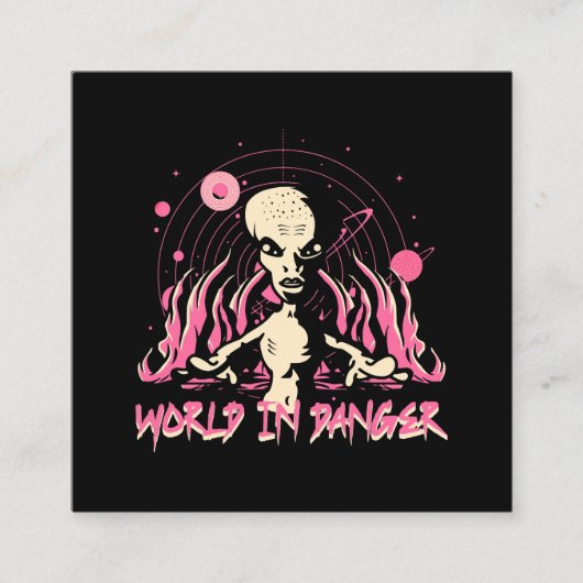 エイリアン侵入ufo スクエア名刺 (正面)