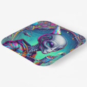 エイリアン保持お誕生日ケーキ ペーパープレート (傾斜あり)