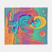 エイリアン冷却解き フリースブランケット (正面(横))