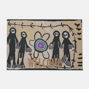 エイリアン到着、編集文字、ラグ ドアマット