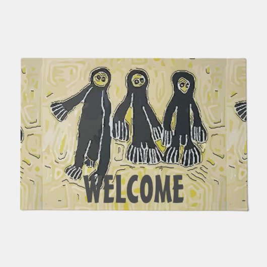 エイリアン到着、編集文字、ラグ ドアマット (正面)