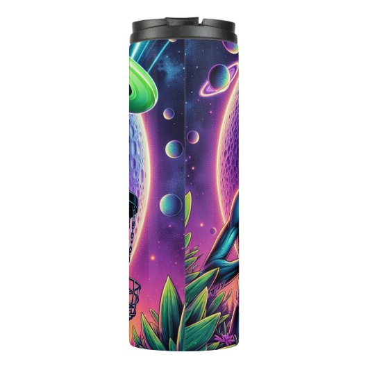 エイリアン及び飛んでいるディスクゴルフソーサ タンブラー (裏面)