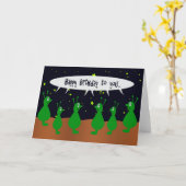 エイリアン合唱ハッピーバースデー カード (黄色い花)