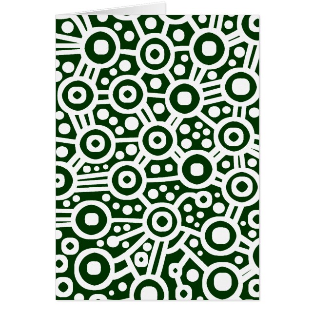 エイリアン回路抽象芸術 – 濃い緑に白 (正面)