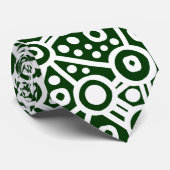 エイリアン回路抽象芸術II – ホワイトオンダークグリーン ネクタイ (ロール)