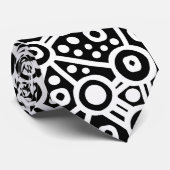 エイリアン回路抽象芸術II – ホワイトオンブラック ネクタイ (ロール)