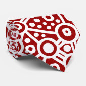 エイリアン回路抽象芸術II – ホワイトオンマルーン ネクタイ (ロール)