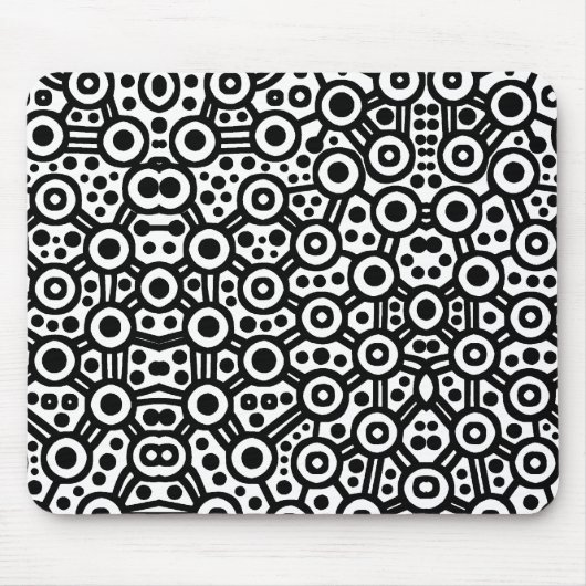 エイリアン回路III – 白黒表示 マウスパッド (正面)