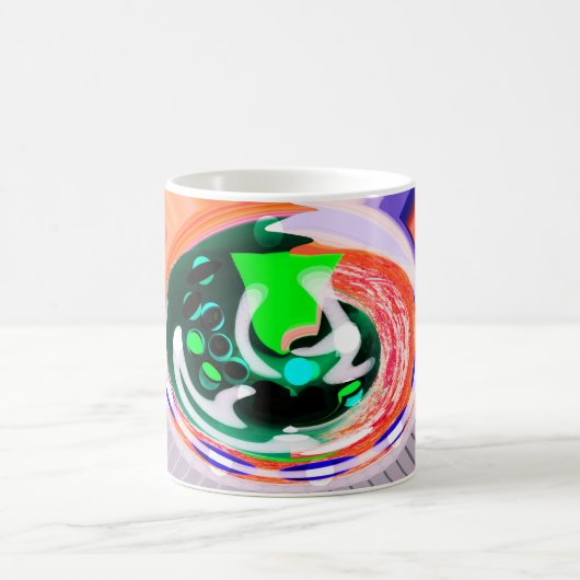 エイリアン地球惑星ファンキー芸術 コーヒーマグカップ (中央)