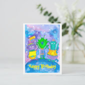 エイリアン外側空間ハッピーバースデー ポストカード (スタンド正面)