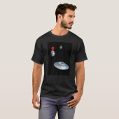 エイリアン外部空間飛んでいるソーサグラフィック Tシャツ (正面フル)