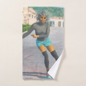 エイリアン女性ローラスケートで滑るファンタジーアートタオルセット バスタオルセット (ハンドタオル)