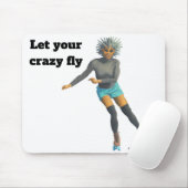 エイリアン女性ローラスケートで滑るファンタジーアートマウスパッド マウスパッド (マウス)