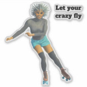 エイリアン女性ローラスケートで滑るファンタジーカスタムシール シール (正面)