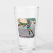 エイリアン女性ローラスケートで滑るファンタジー飲料ガラス タンブラーグラス (正面)