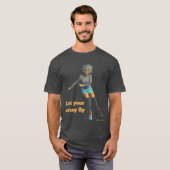エイリアン女性ローラースケーターファンタジーアートシャツ Tシャツ (正面フル)
