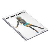 エイリアン女性ローラースケーターファンタジーアートノート ノートブック (右側)