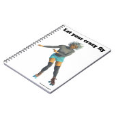 エイリアン女性ローラースケーターファンタジーアートノート ノートブック (左側)