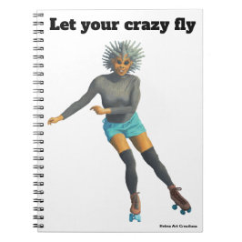 エイリアン女性ローラースケーターファンタジーアートノート ノートブック