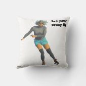 エイリアン女性ローラースケーターファンタジーアート装飾用クッション クッション (裏面)