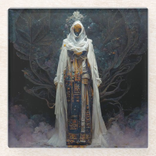 エイリアン妖精ファンタジーSci-Fi ガラスコースター (正面)