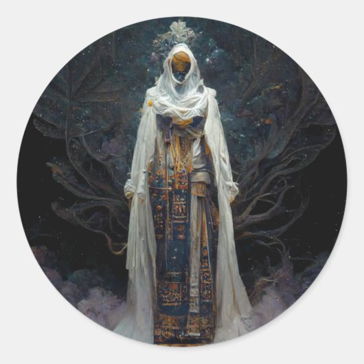 エイリアン妖精ファンタジーSci-Fi ラウンドシール (正面)