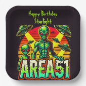 エイリアン姿がEmerge Near Area 51 ペーパープレート (正面)