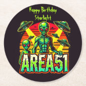 エイリアン姿がEmerge Near Area 51 ラウンドペーパーコースター (正面)